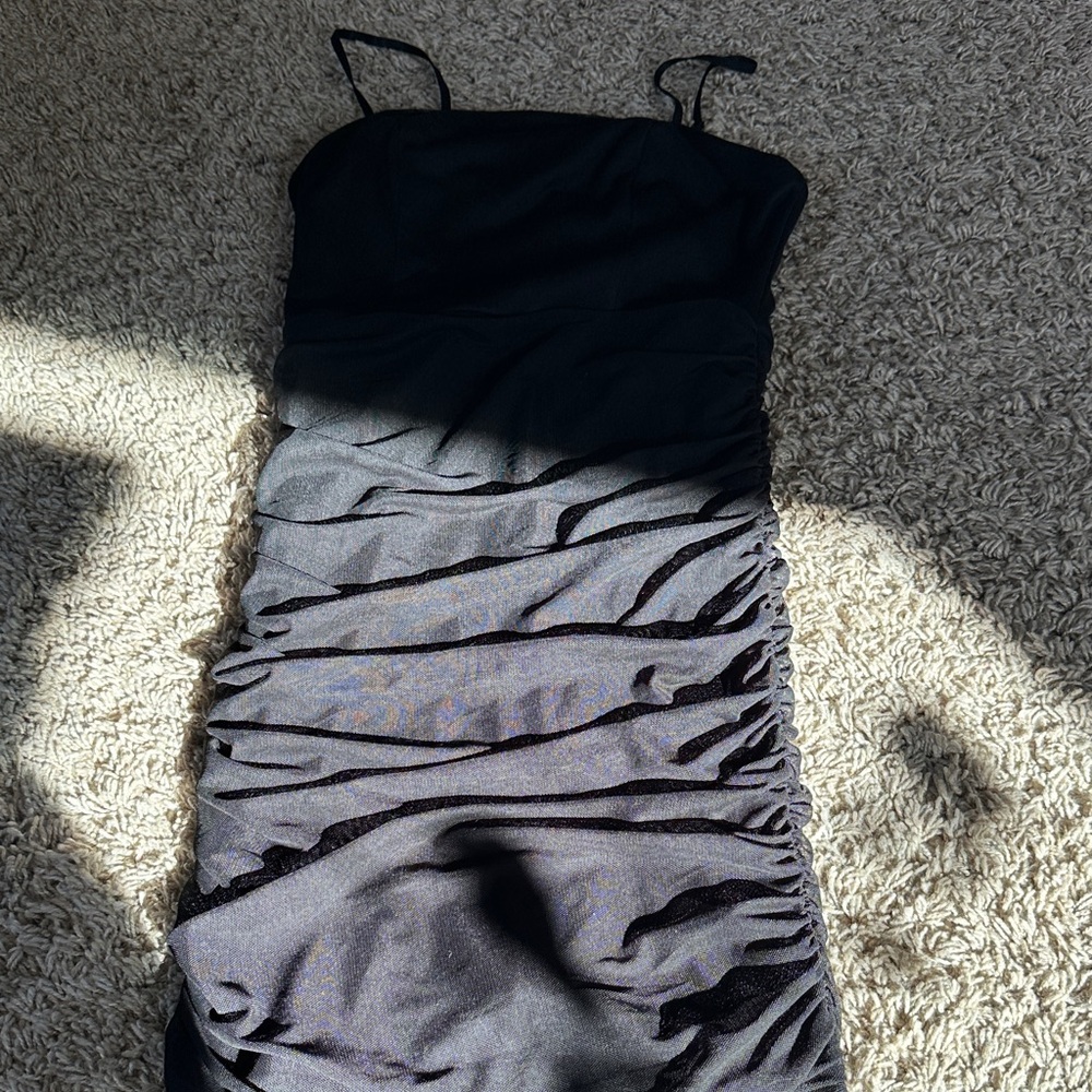 Elegant Black Ruched Dress new with tags
